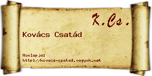 Kovács Csatád névjegykártya