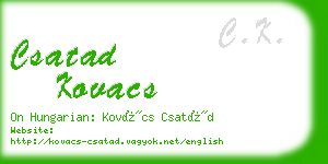 csatad kovacs business card